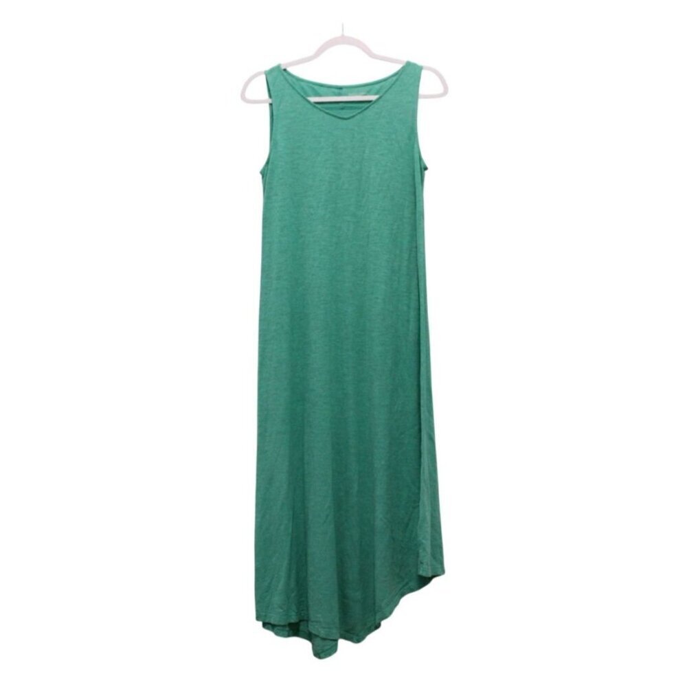 Eileen Fisher Maxi Dress Small Petite Asymmetrical Hemp Organic Cotton Beach